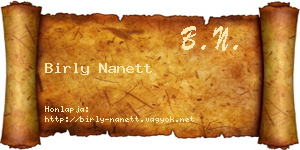 Birly Nanett névjegykártya